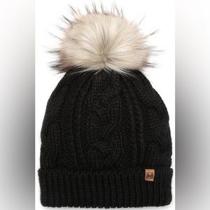 2 PIECE SET MIRMARU POM POM BEANIE AND MITTENS